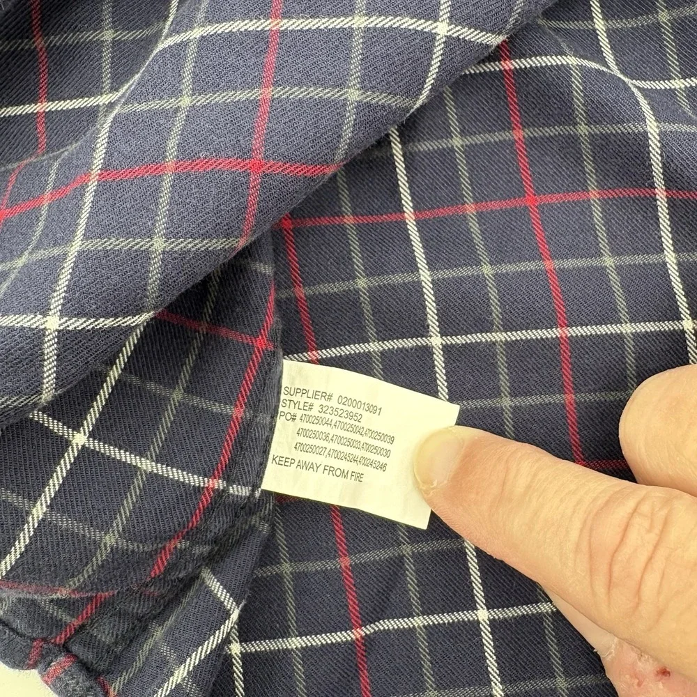 Youth Ralph Lauren Button Up Blue White Red Plaid L/S Size Small (8) Red Pony